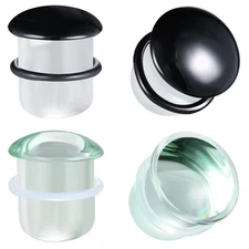 Single Flare Plugs Tunnels Glass Ear Gauges Ear Lobe Stretching Piercing 3-25MM