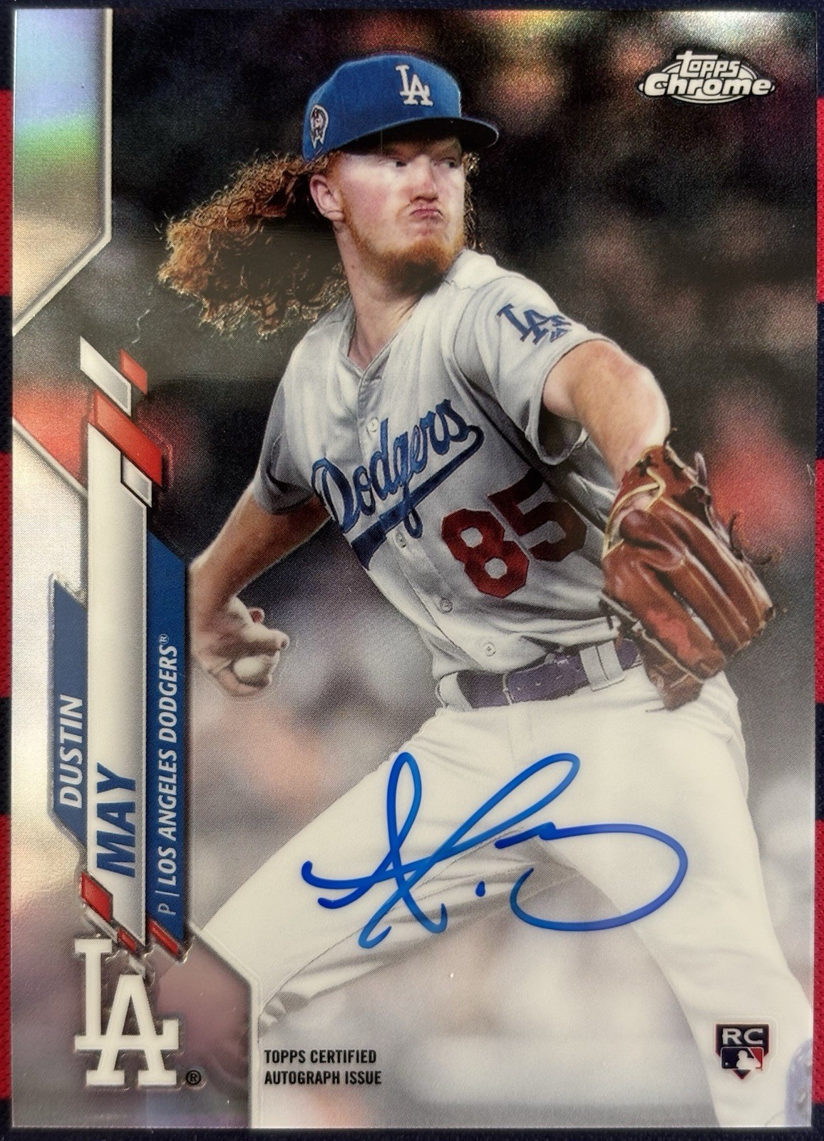 2020 Topps Chrome Dustin May RC Auto #RA-DM Refractor /499 Dodgers