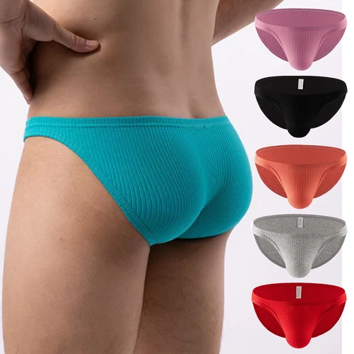 Mens Tanga Hombre Cotton Low Waist Brief Underwear Breathable Pouch Panties Slip