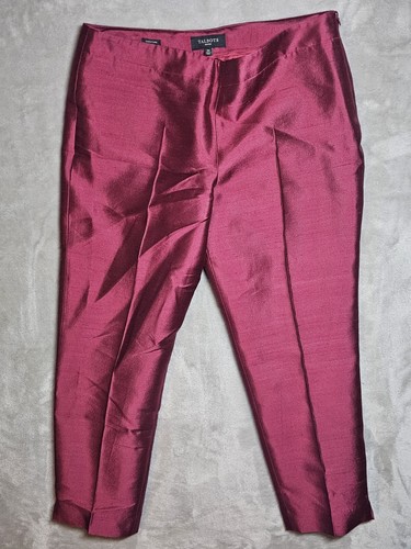 Talbots Pantalone Donna Rosso Vestito 12P Cerniera Nascosta Leggero Nuovo con etichette