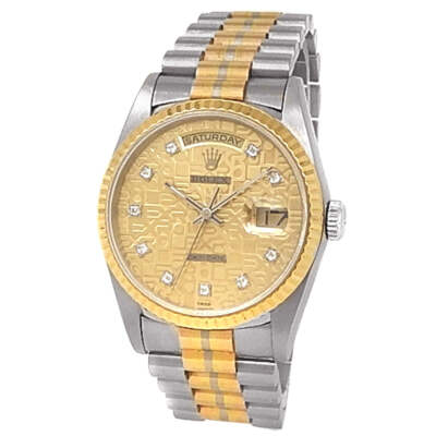 Rolex Day-Date 18k White Gold Tridor Gold President Champagne