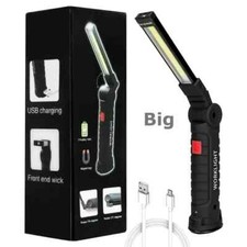 Magnetic Rechargeable Cob Led Red Work Light Lamp Flashlight Folding Torch