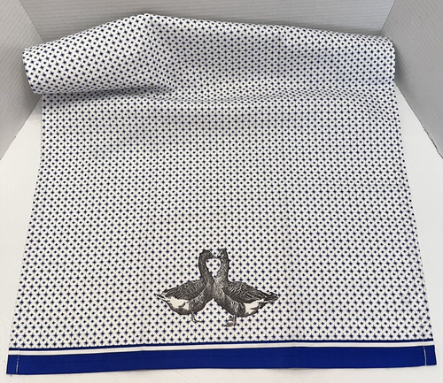 Martha Stewart Kitchen Dish Tea Towel White Blue Geese Goose Country Animal - Picture 5 of 17