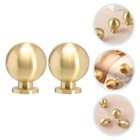 2 Pcs Gold Ball Knobs Gold-plated Furniture Handle Cabinet Cupboard Drawer Door