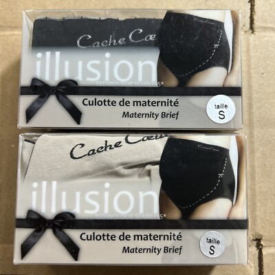Cache Coeur Lot Of 2 Illusion Size Small Beige And Black Maternity Brief New