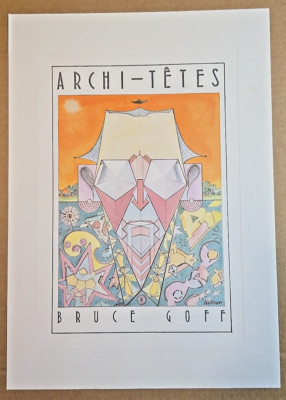 Unframed Lithograph ''Bruce Goff'' by Louis Hellman - Archi-tetes Series WS9D
