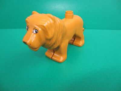 Lego 1x  Duplo Tier Figur Löwe mit beweglichem Kopf Zoo  (210822V)