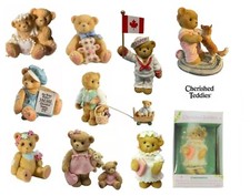 CHERISHED TEDDIES by ENESCO, HAND PAINTED, STONE RESIN, TEDDY BEAR FIGURINES
