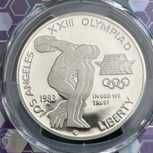 1983-S Olympic $1 Silver Proof US Commemorative PCGS PR69DCAM - Picture 2 of 4