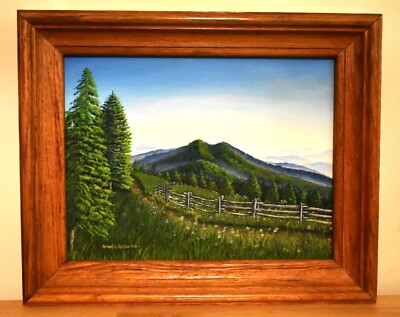 Original Oil Painting Mount Mitchell Blue Ridge Mountains North Carolina Framed