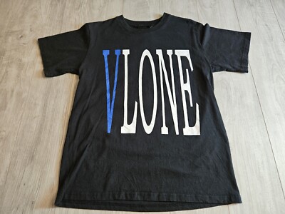 Vlone Blue Staple Big V Snake Black T Shirt Mens LARGE