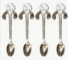 Coffee Spoon Dog Kitchen Flatware Stainless Steel Tea Spoon Dinnerware Set Of 4