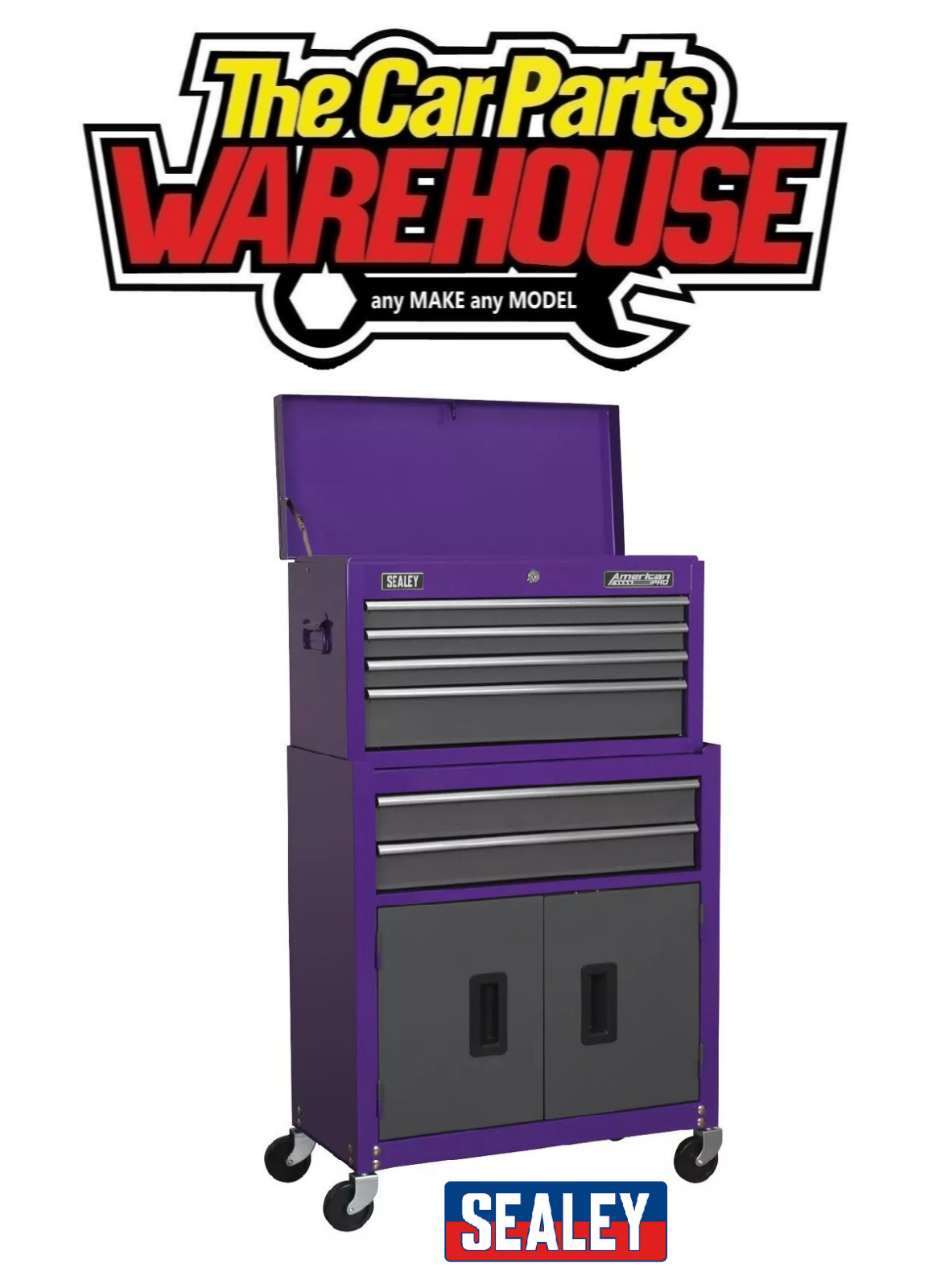 Sealey AP2200BBCP Topchest & Rollcab Combination 6 Drawer - Purple
