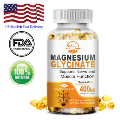 400MG Magnesium Glycinate With B6,D3 Improved Sleep, Stress , Anxiety Relief