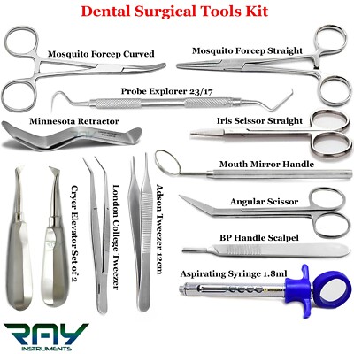 Dental Surgical Instruments Kit Implant Oral Surgery Tooth 