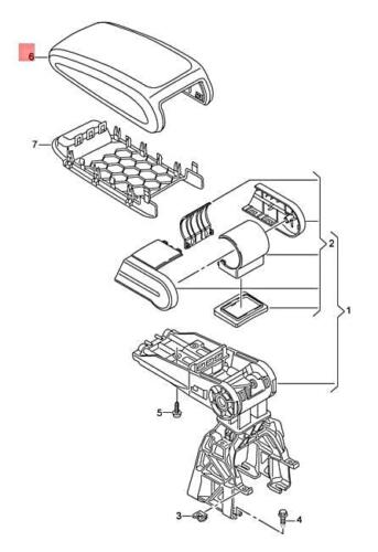 NEW AUDI A3 CABRIOLET ARMREST LEATHERETTE SOUL BLACK 8V0864207E38M ORIGINAL - Picture 1 of 1