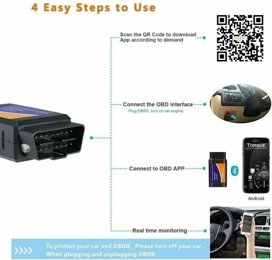 ELM327 OBD2 Bluetooth - LIT ET EFFACE Codes ERREURS Android et iPhone Support Fr - Bild 3 von 4