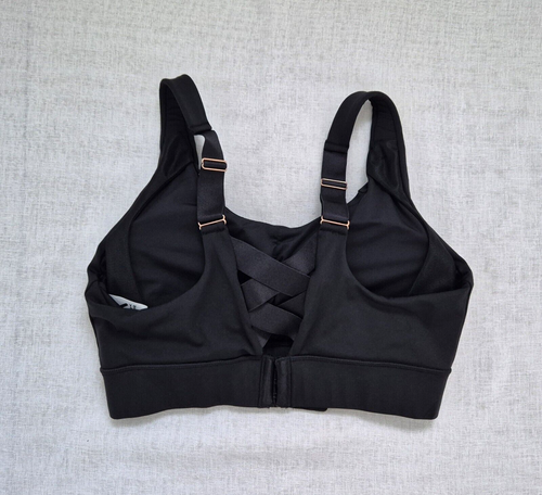 ROCKWEAR Size 14 NWOT, black maximum impact sports bra /crop/ infills adjustable - Picture 4 of 4