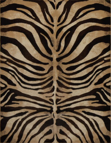 Modern Zebra Black Area Rug 2x7 Animal Print Stripe Runner - Actual 1'9"x7' 2" - Photo 1/4