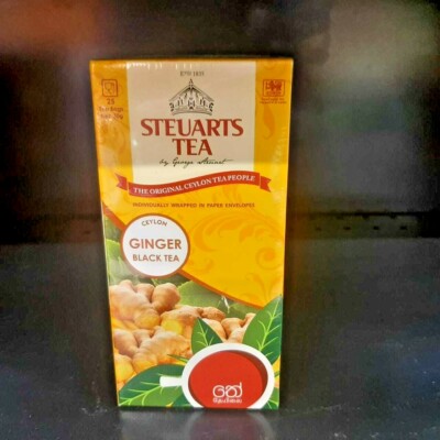 Ceylon Ginger Black Tea 25 Individually Wrapped Envelops Herbal Drink Tasty New