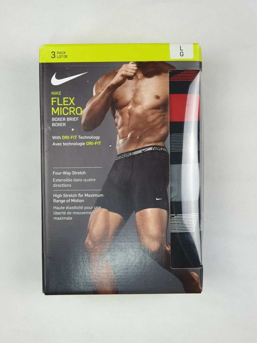 3 Pack Nike Mens Boxers Flex Micro Briefs Trunks Dri-Fit Underwear