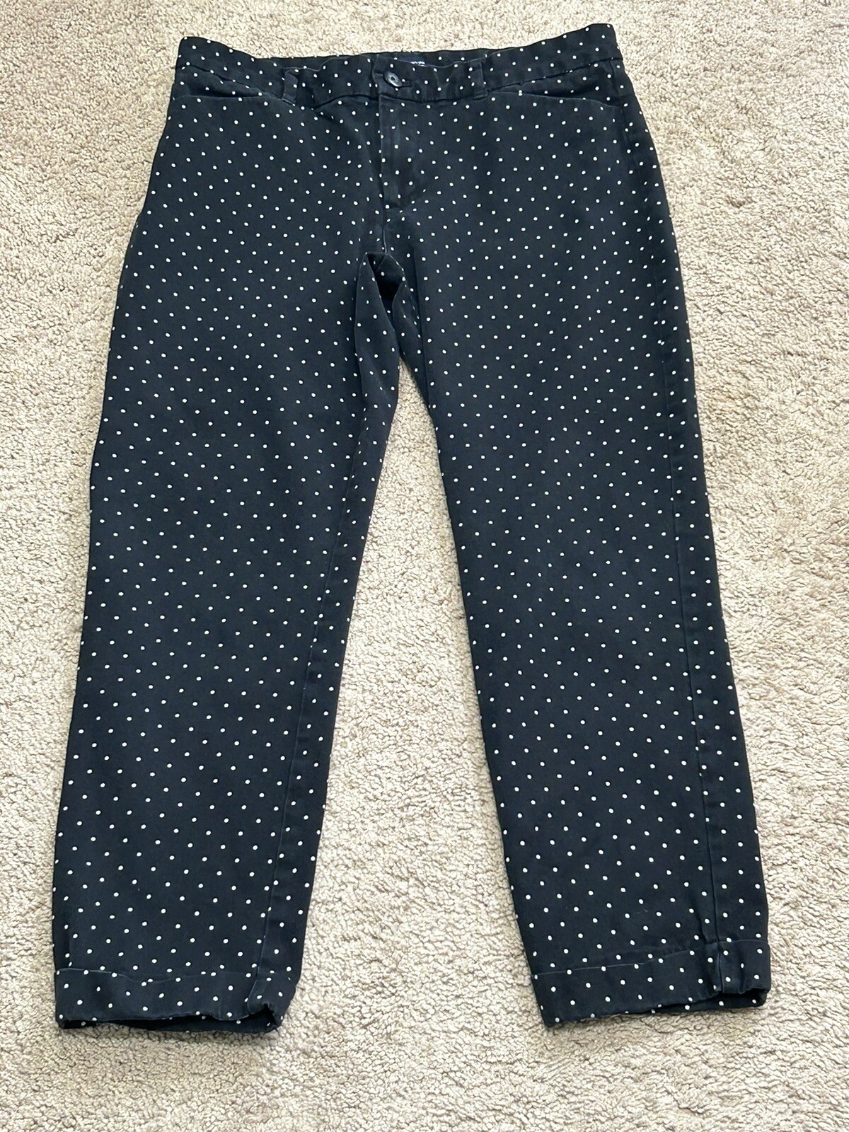 Gap Womens Capri Pants Size 6 Black White Polka Dot Slim City Crop Classic
