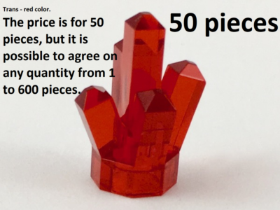 50 x LEGO Rock 1 x 1 Crystal 5 Point Trans-Red NEW part 52, 29377