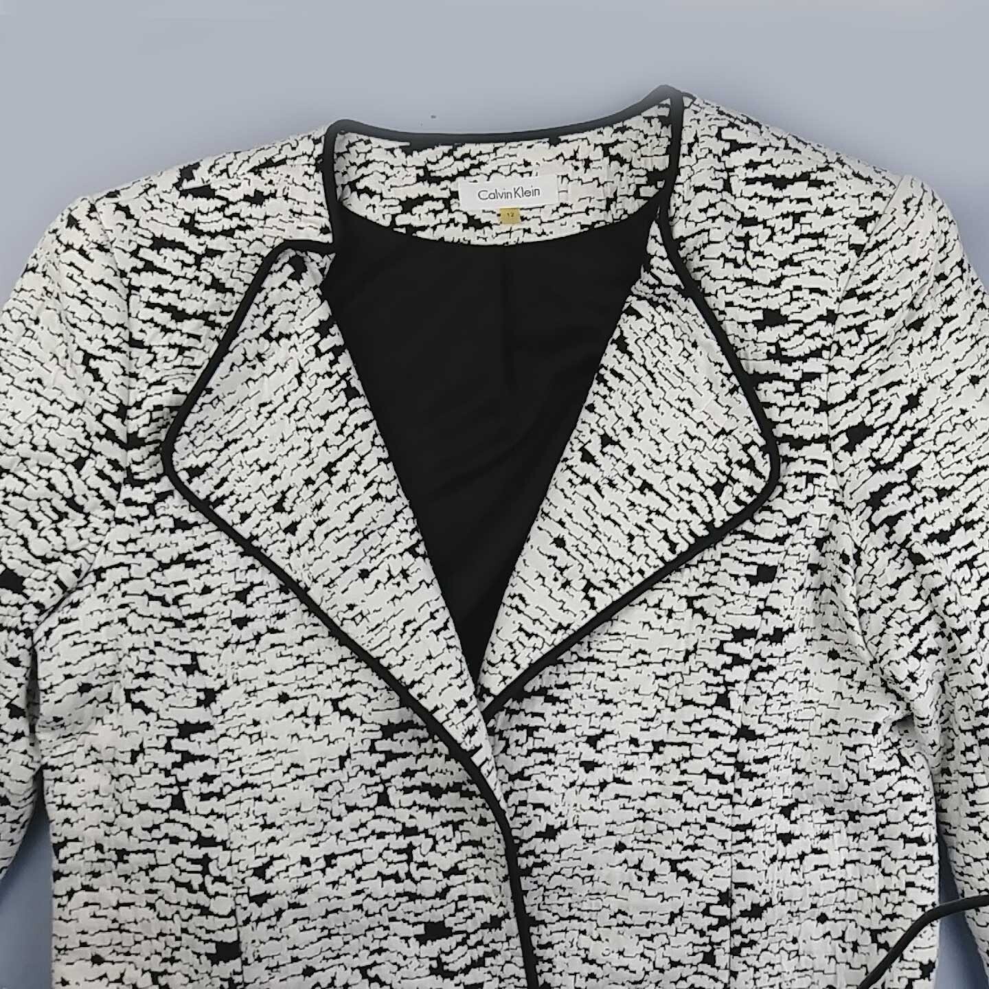 CK Calvin Klein Buttonless Topper Jacket White/Bl… - image 3