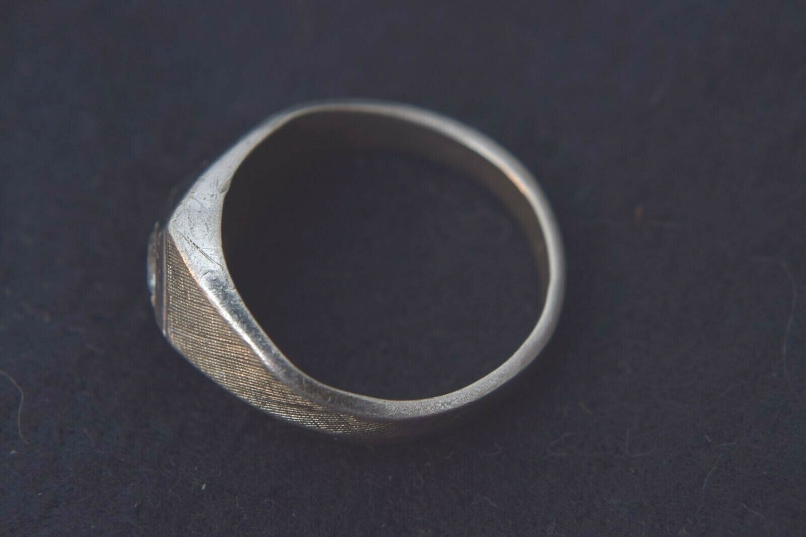 Solid Sterling Silver Band Ring with Clear Stone … - image 3