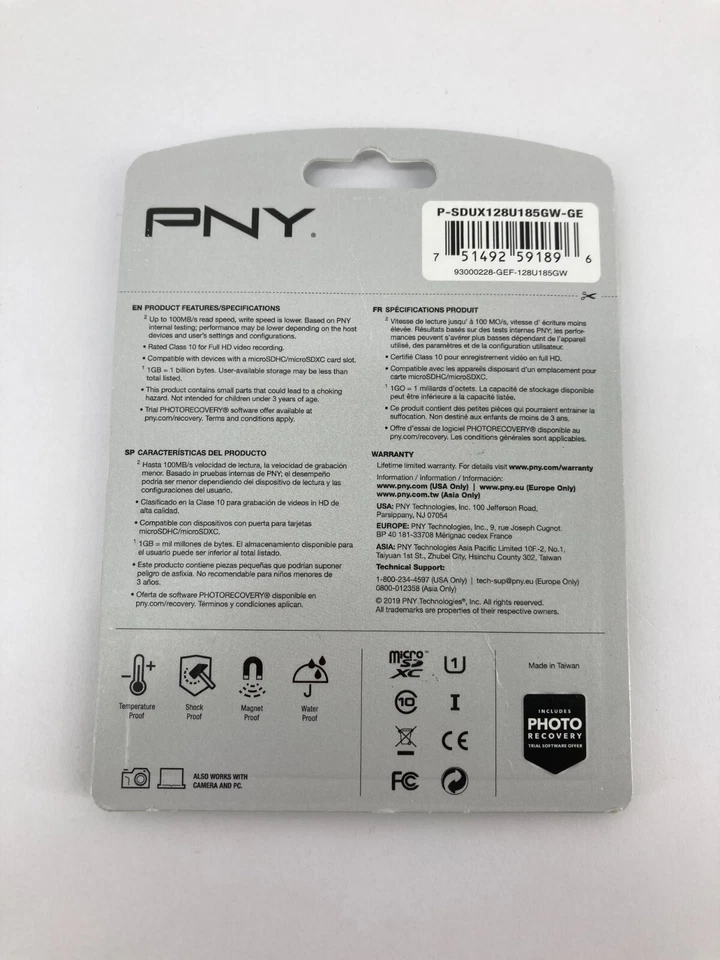 (8) PNY Elite Flash Card 128GB SDXC UHS-I 100 MB/s - Image 2 of 2