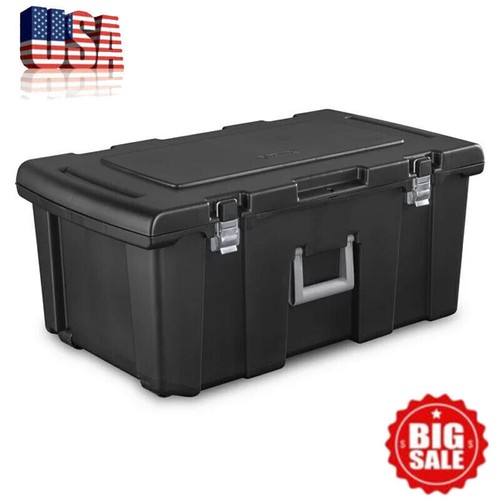 Portable 23 gal Storage Container Box Organizer Bin Plastic Camping Trunk Chest