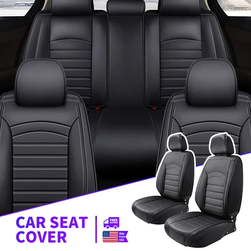 Leather Car Seat Covers Anti-Slip for SUV Pick-up Truck Sedan Universal Interior