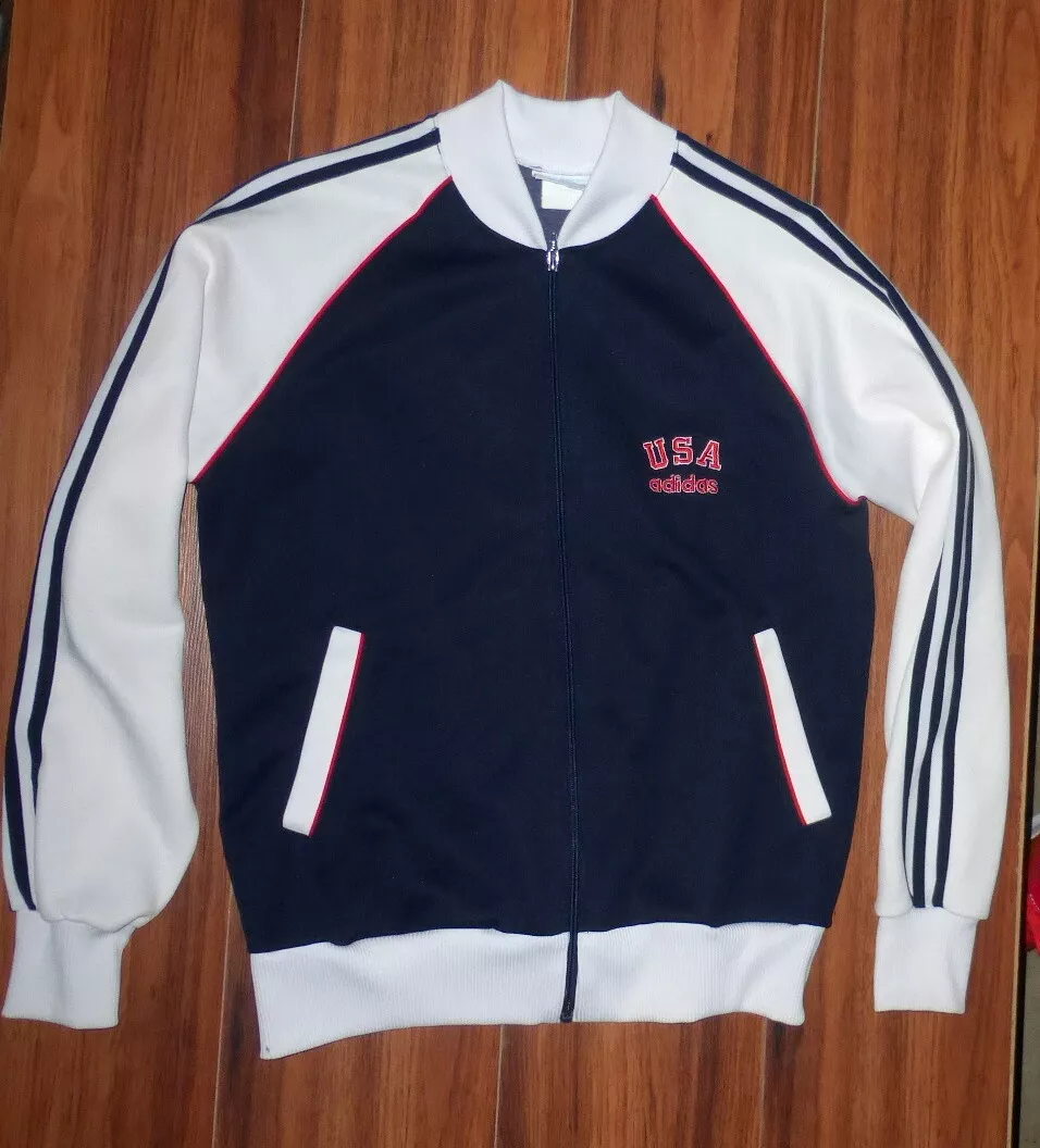 VINTAGE 80'S ADIDAS TEAM USA OLYMPICS RED WHITE BLUE TRACK