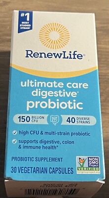 Renew Life Ultimate Care Digestive Probiotic 150 Billion CFU 30 Caps EX 10/2026+