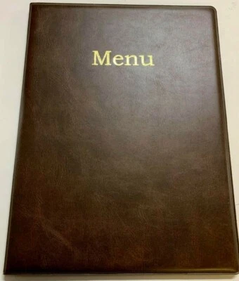 SPIRITUALGATEWAY NEU STCK 30 -A4 MENÜHALTER/HÜLLE/ORDNER IN EDLER BRAUN LEDER OPTIK PVC-