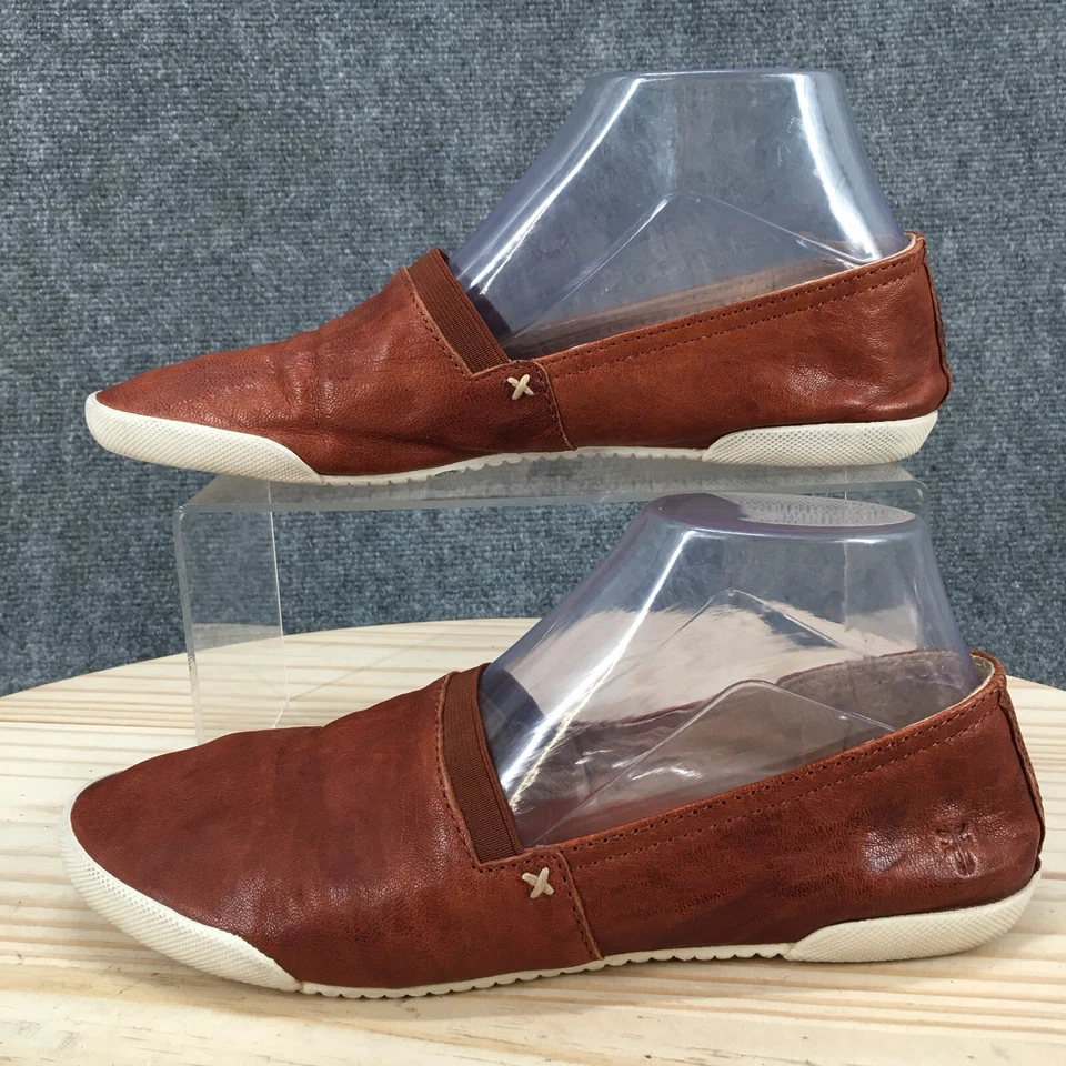 Zapatos Frye Para Mujer 8.5M Melanie Pisos Mocasín Sin Cordones Cuero Marrón Informal Comodidad Foto 2 de 4