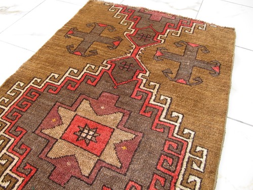 3x10 Vintage Handmade Wool Runner Rug,Oriental Turkish Tribal Runner Farmhouse - Picture 9 of 18