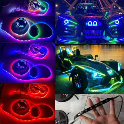 Tinted 2PC 16.5FT 5Meters RGB Dream Color CHASING Light Strips for Can-am Spyder