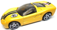 2001 HOT WHEELS 40 SOMETHIN' #40 YELLOW 1:64 DIECAST 2 3/4" CAR W/ BLACK STRIPES