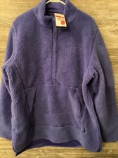 Nike Yoga Sherpa Fleece Pullover Jacket Blue DD2182-430 Mens Size X-Large