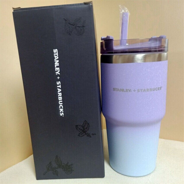 Starbucks Stanley SUS Vacuum Car Hold Straw Cup Tumbler Gradient Purple 591ml Starbucks Stanley SUS Vacuum Car Hold Straw Cup Tumbler Gradient Purple 591ml