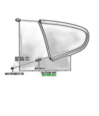Toyota 62720-14280 WINDOW ASSY, QUARTER, LH From Japan | eBay