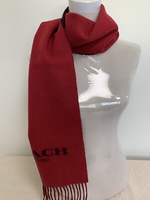 NWT COACH CASHMERE True Blood Oxblood Double Faced Muffler F56542
