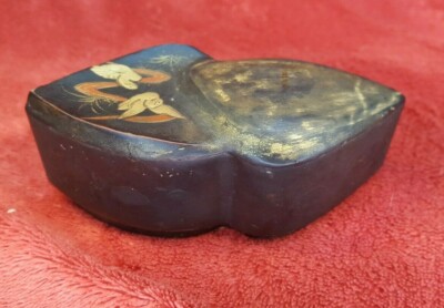 Orientalische antike lackierte kleine Schatulle 90 mm x 35 mm Keep Sakes Schmuck Ringe Geschenke