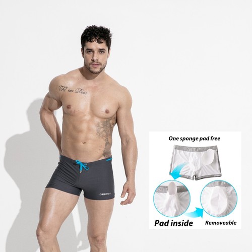 Traje de baño liso con almohadilla de bañador de esponja para hombre sexy para nadar tomar el sol - Imagen 14 de 18