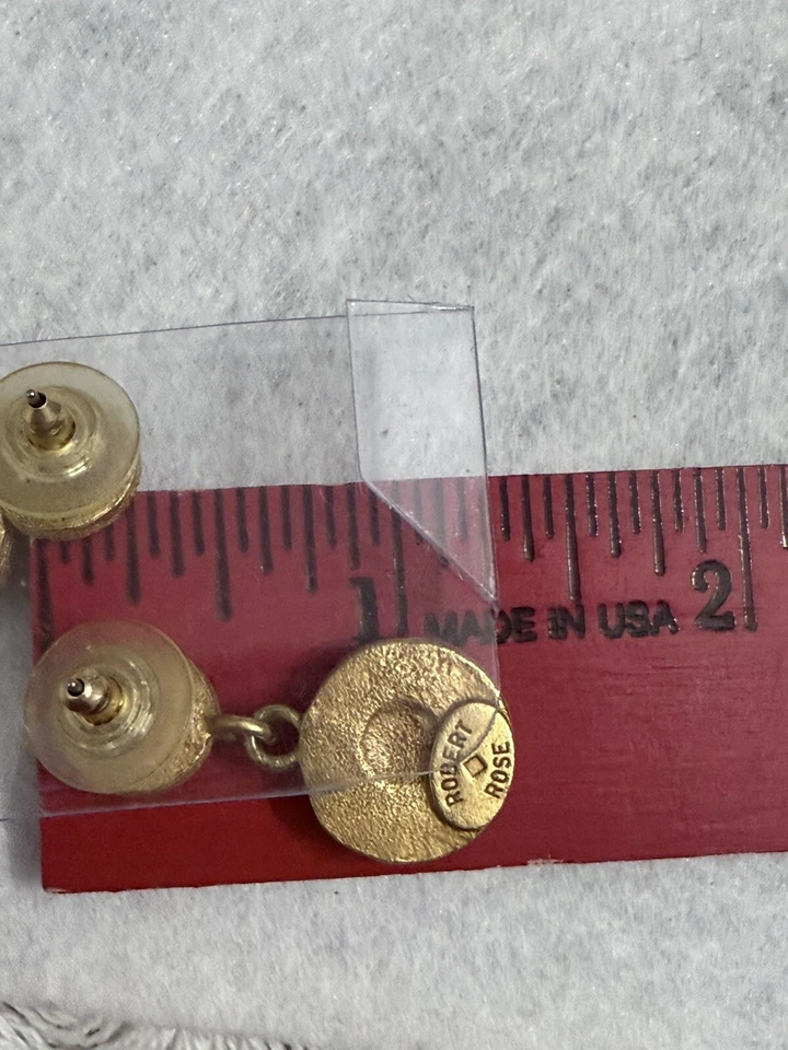 Robert Rose Gold Tone Dangle Earrings Pierced New - Image 2 of 4