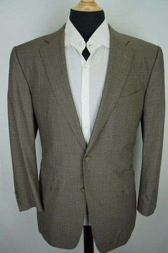Ermenegildo Zegna Marrón Claro Tejido Patrón 100% Lana Deporte Abrigo Talla 44R - Imagen 2 de 8