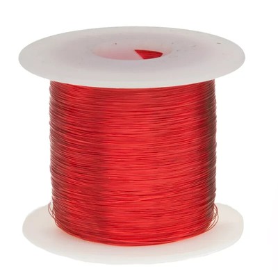 28 AWG Gauge Enameled Copper Magnet Wire 1.0 lbs 2027' Length 0.0135'' 155C Red