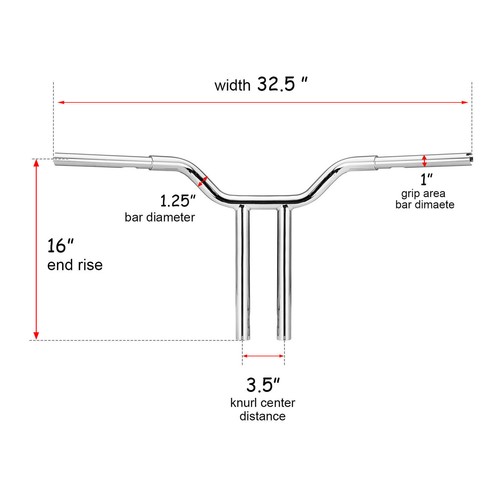 MX T Bars 10" 12" 14" 16" Handlebar For Harley Dyna Softail Sportster Road King - Bild 13 von 14