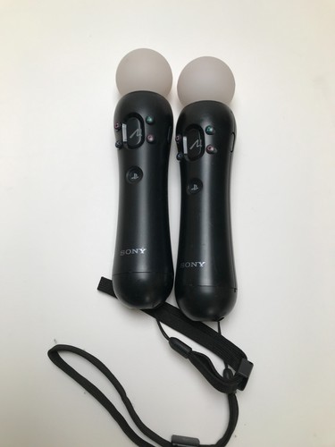 Sony PlayStation 3 PS3 Move Motion Controller Black CECH-ZCM1U Set of 2